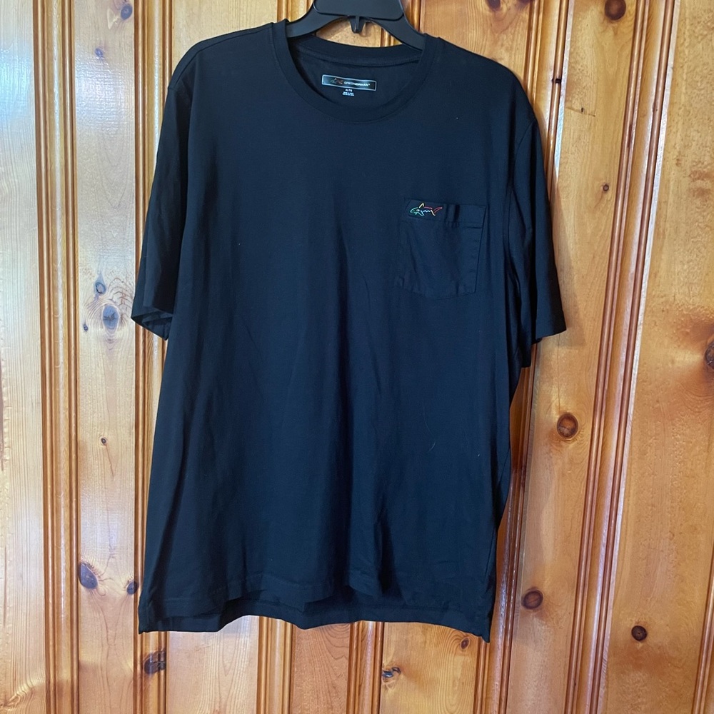 Mens Greg Norman black pocket tee